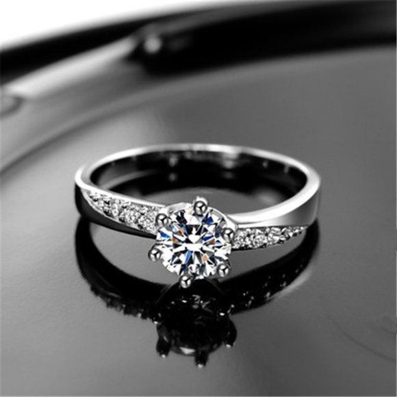 White Gold Austrian Crystal Infinity Ring - Picture 3 of 6